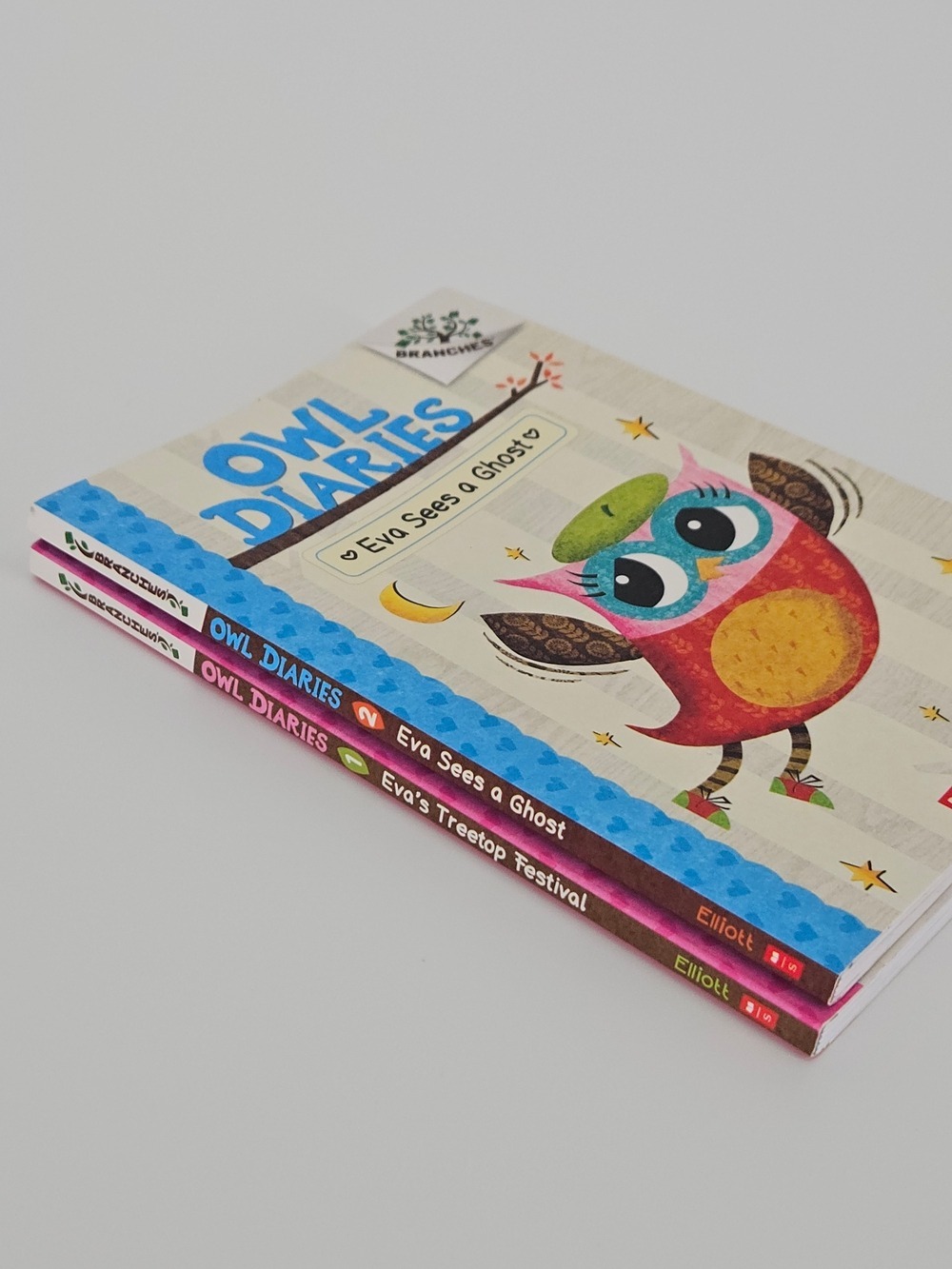 5/$25 Owl Diaries Books Lot of 2 Eva Sees a Ghost & Eva's Treetop Festival
